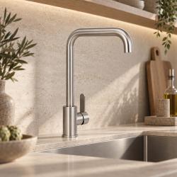 Aquanello Forma Torneira de cozinha monocomando em aço inoxidável SS-1001-FM